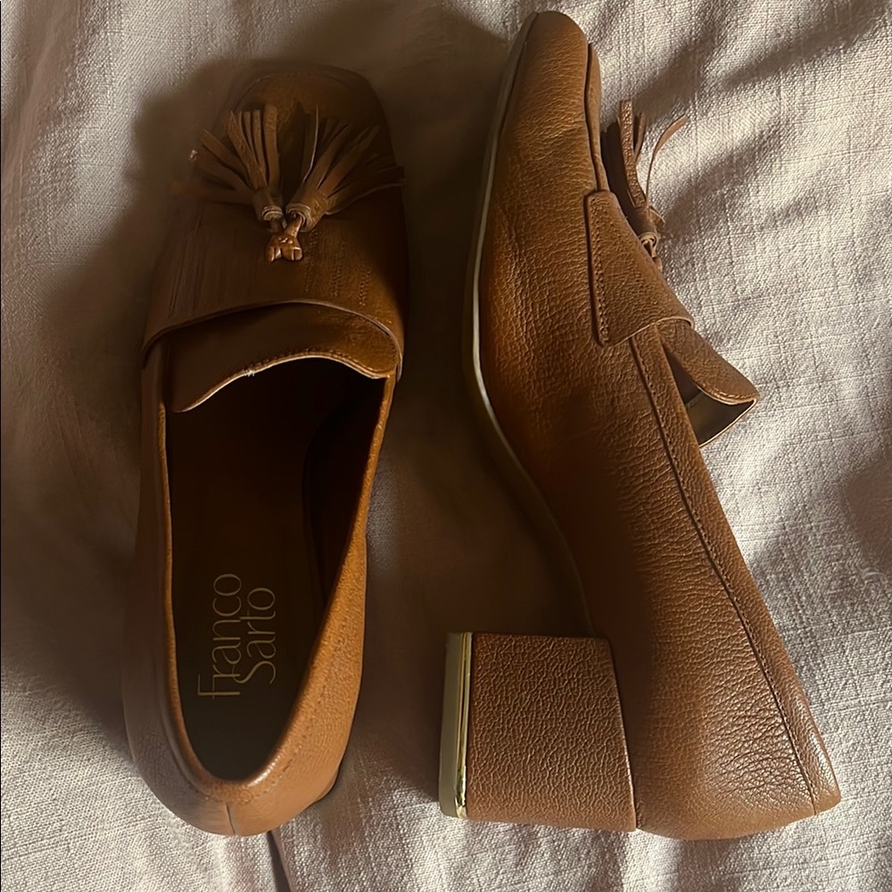 Franco Sarto Brown Leather Loafers